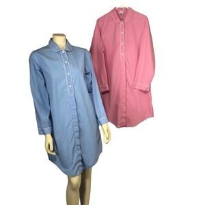 Lands’end cotton night shirt bundle of two in pink & blue both size medium